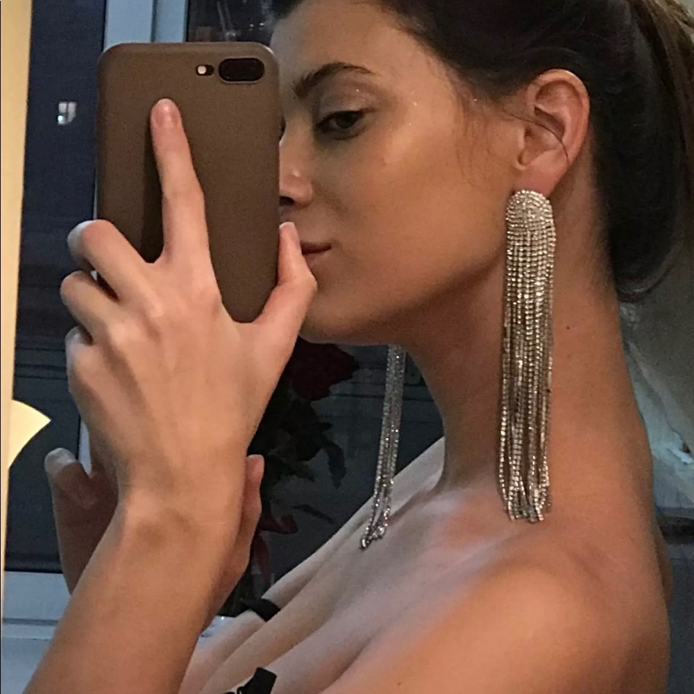 Long earrings with crystals - Picture 5 of 6